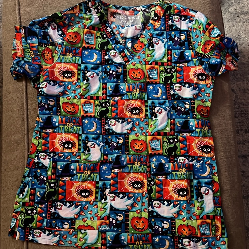Halloween Scrub Top